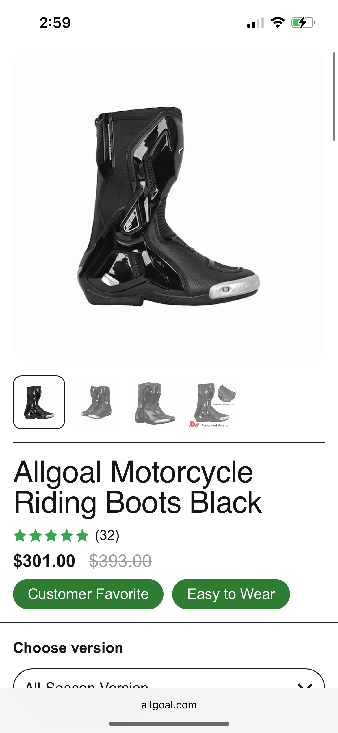 All goal Allgoal Motorcycle Riding Boots Black